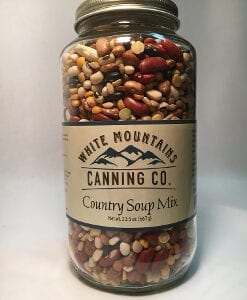 A jar of country soup mix is shown.