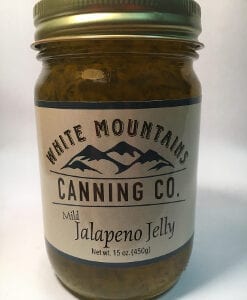 A jar of jalapeno jelly is shown.