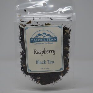 A bag of tea is shown with the label.