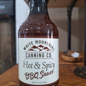 Hot and spicy BBQ sauce bottle.